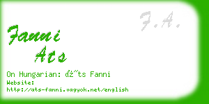 fanni ats business card